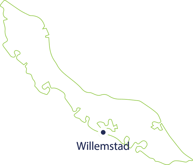 Curacao map with Willemstad